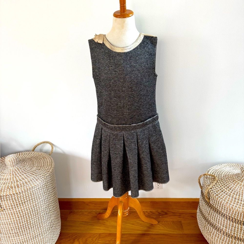 Elegant Gray Sleeveless Kids Dress